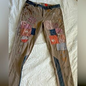 Anthropologie patch pilcro trousers